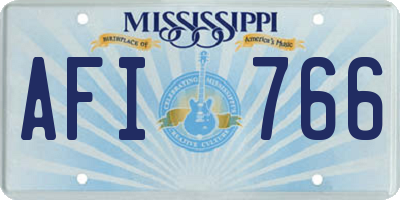 MS license plate AFI766