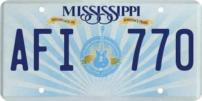 MS license plate AFI770