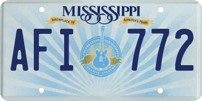MS license plate AFI772