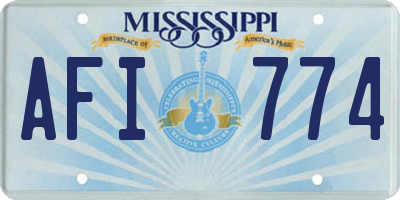 MS license plate AFI774