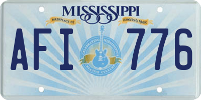 MS license plate AFI776