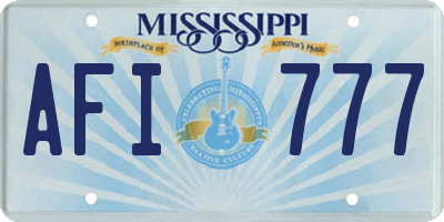 MS license plate AFI777
