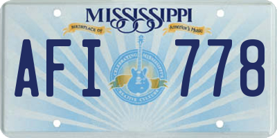 MS license plate AFI778