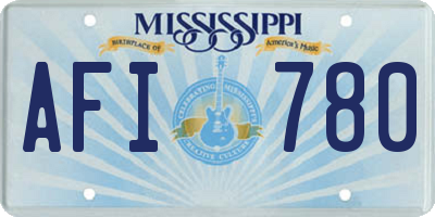 MS license plate AFI780