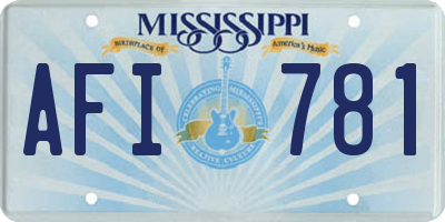 MS license plate AFI781