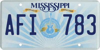 MS license plate AFI783