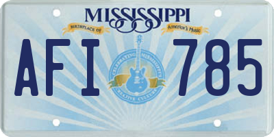 MS license plate AFI785