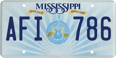 MS license plate AFI786