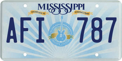 MS license plate AFI787