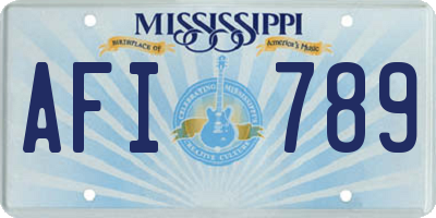 MS license plate AFI789