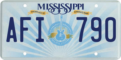 MS license plate AFI790