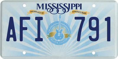 MS license plate AFI791