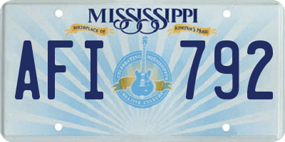 MS license plate AFI792