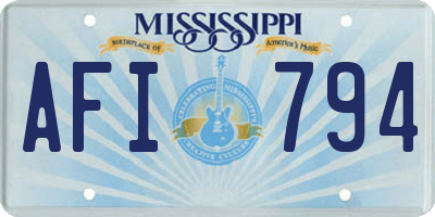 MS license plate AFI794