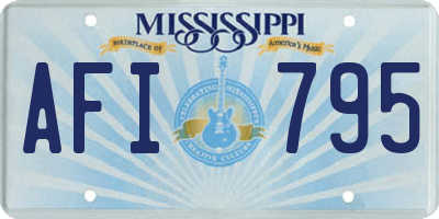 MS license plate AFI795
