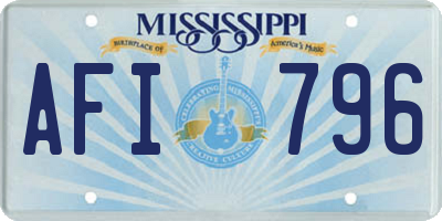 MS license plate AFI796