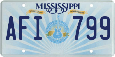 MS license plate AFI799