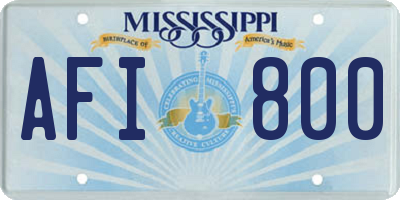 MS license plate AFI800