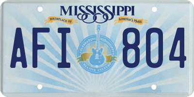 MS license plate AFI804