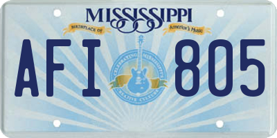 MS license plate AFI805