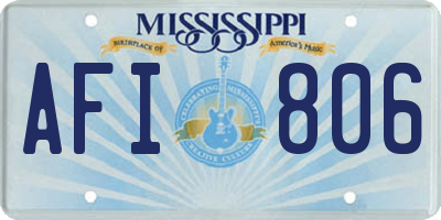 MS license plate AFI806