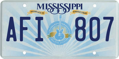 MS license plate AFI807