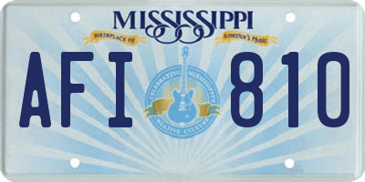MS license plate AFI810