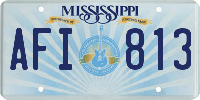 MS license plate AFI813