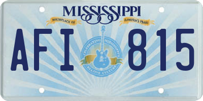 MS license plate AFI815