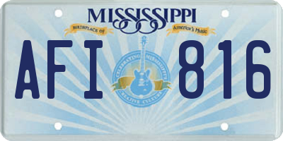 MS license plate AFI816