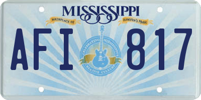 MS license plate AFI817
