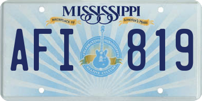 MS license plate AFI819