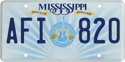 MS license plate AFI820