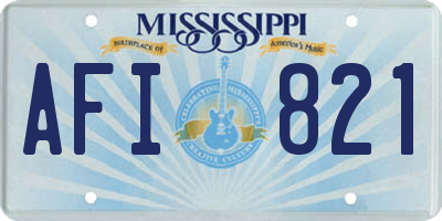 MS license plate AFI821