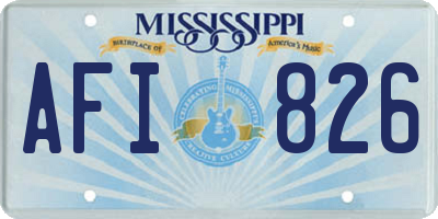 MS license plate AFI826