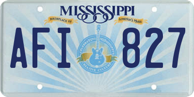 MS license plate AFI827