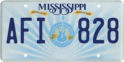 MS license plate AFI828