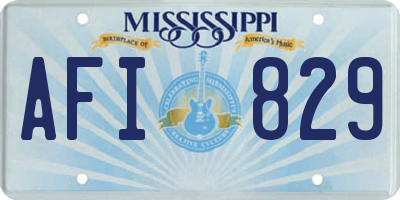 MS license plate AFI829