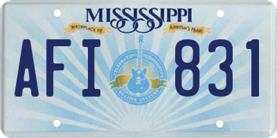 MS license plate AFI831