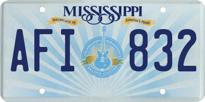 MS license plate AFI832