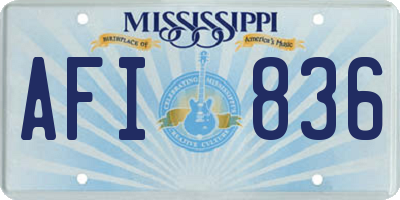 MS license plate AFI836