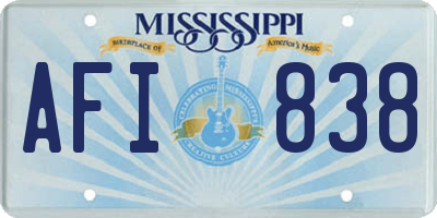 MS license plate AFI838