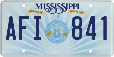 MS license plate AFI841