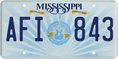 MS license plate AFI843