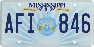 MS license plate AFI846