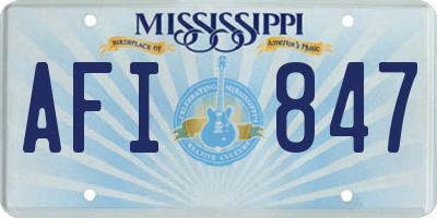 MS license plate AFI847