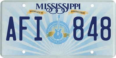 MS license plate AFI848