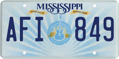 MS license plate AFI849