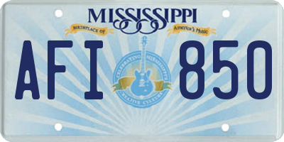 MS license plate AFI850