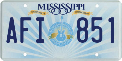 MS license plate AFI851